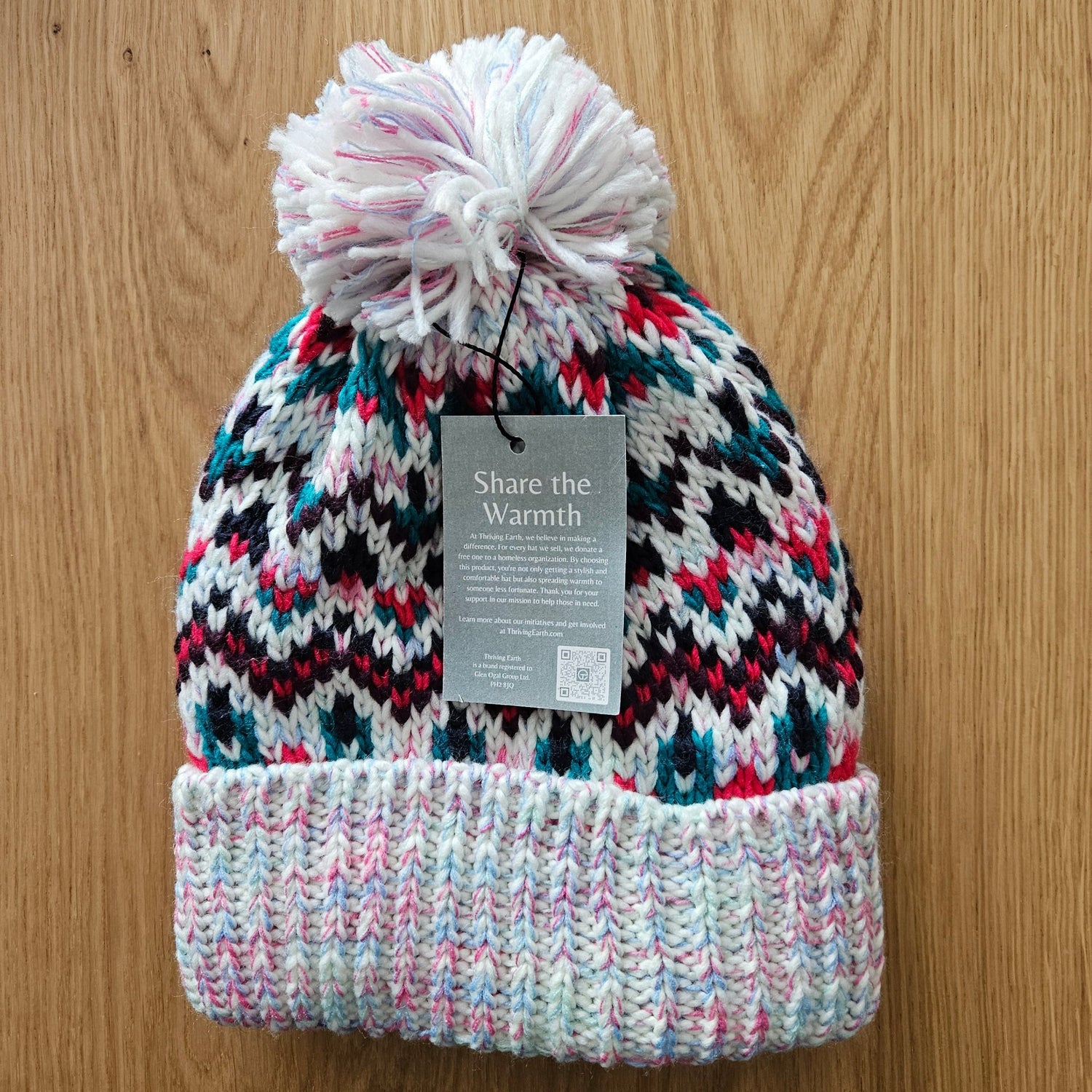 Warm Hat - White/Red/Green