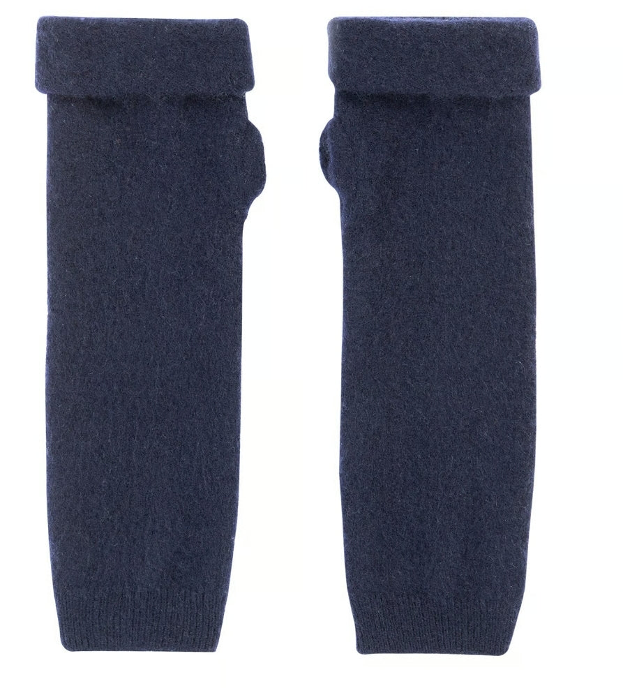 Turtle Doves Cashmere Fingerless Gloves - Navy