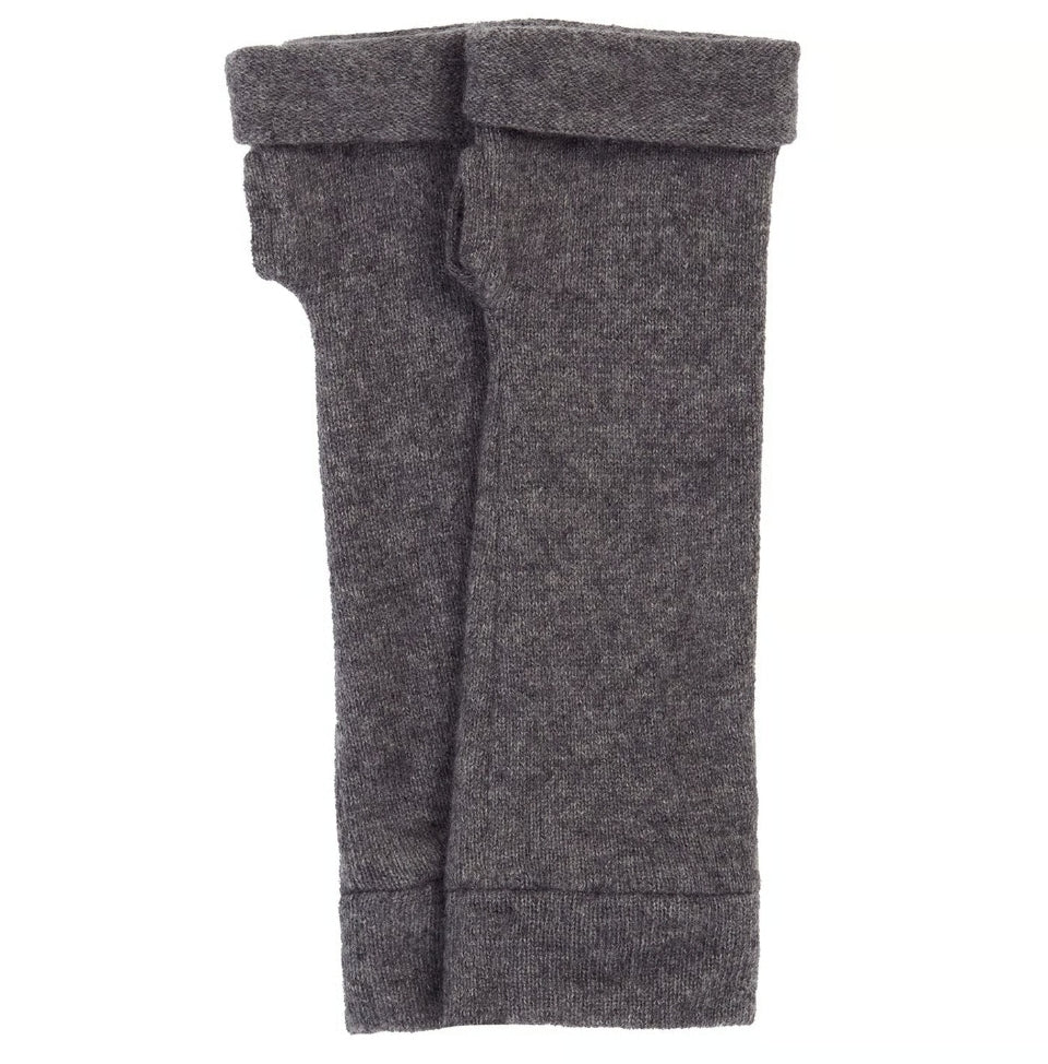 Turtle Doves Cashmere Fingerless Gloves - Grey Charcoal