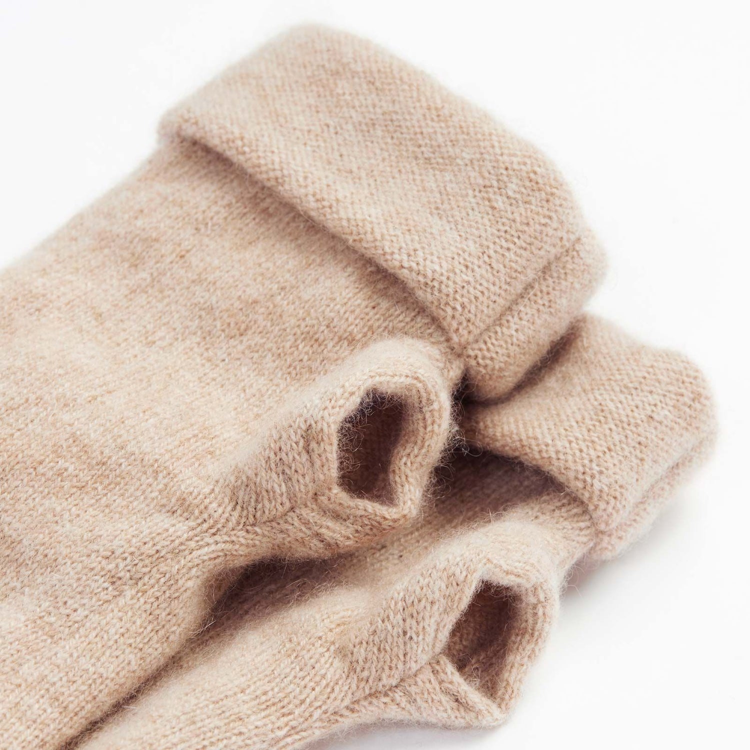 Turtle Doves Cashmere Fingerless Gloves - Camel