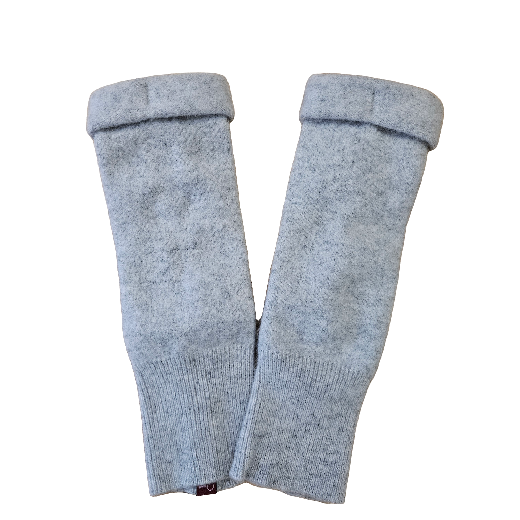 Turtle Doves Cashmere Fingerless Gloves - Light Grey