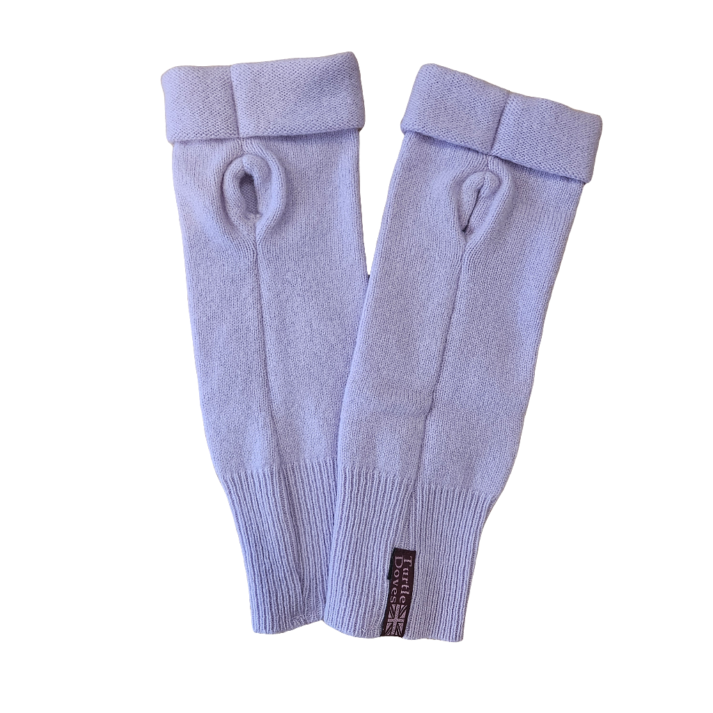 Turtle Doves Cashmere Fingerless Gloves - Lilac