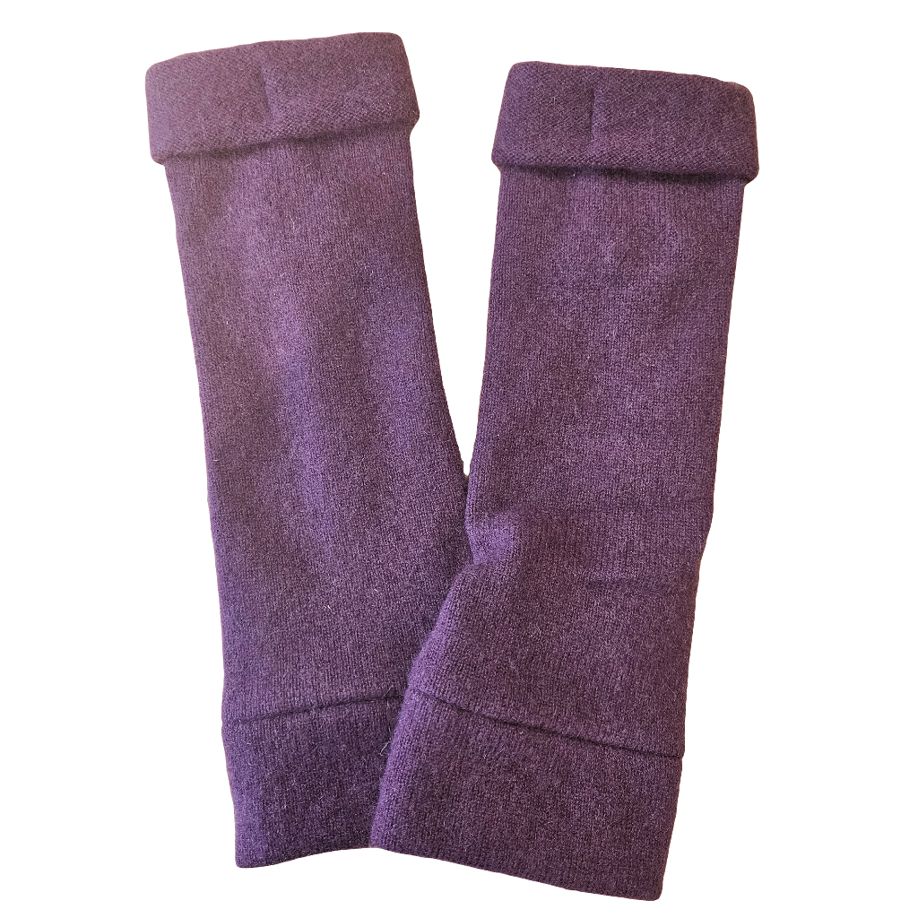 Turtle Doves Cashmere Fingerless Gloves - Purple