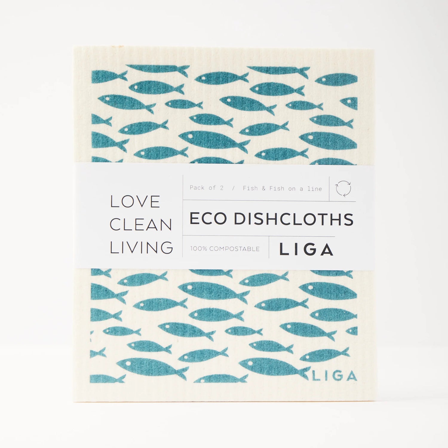 Eco Dishcloths - Fish & Fish On A Line 2 Pack